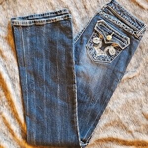 Rock by Wrangler low-rise flare jeans.